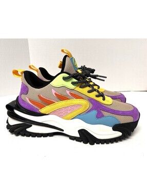 NEW Javi Achieve Multicolor Athletic Rugged Sole Shoes Sneakers Size 6 Y, 7.5 W